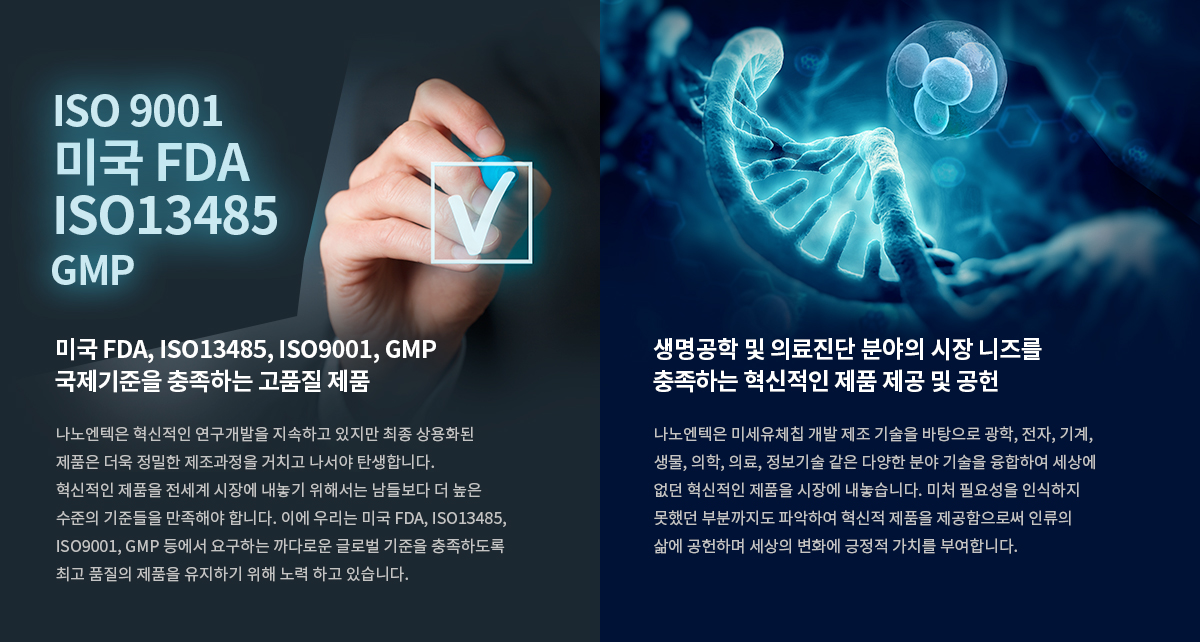 미국 FDA, ISO13485, ISO9001, GMP
